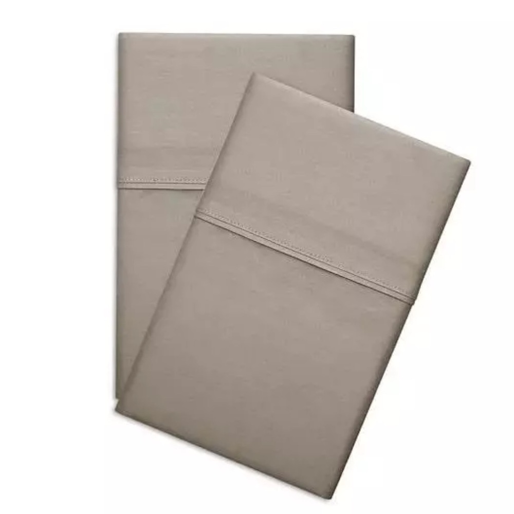 Nate Home by Nate Berkus 400TC Percale Cotton Standard Pillow Case Set Sandstone